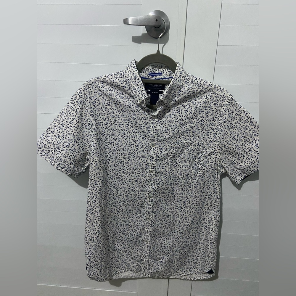 Denim & Flower Short Sleeve Dress Shirt